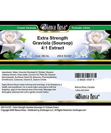 Bianca Rosa Extra Strength Graviola (Soursop) 4:1 Extract Cream (2 oz ZIN: 514187) - Buy Online on GoSupps.com