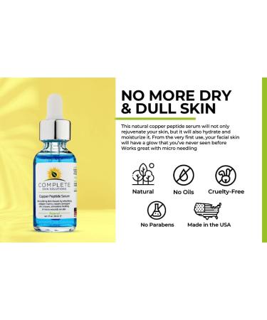 Copper Peptide Face Serum Collagen 1oz/30ml - Anti-Aging Solution for Youthful Skin - Buy Online on GoSupps.com