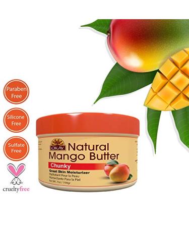 OKAY Mango Butter Chunks - 100% Pure for Hair & Skin | Revive Dry Hair & Soothe Skin | 8 oz (227g - Buy Online on GoSupps.com