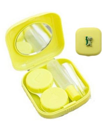 Wudaizhi contact lens case women Sortchable contact lenses Box Eyes Care Kit Storage container with mirror for travel home dinosaurs