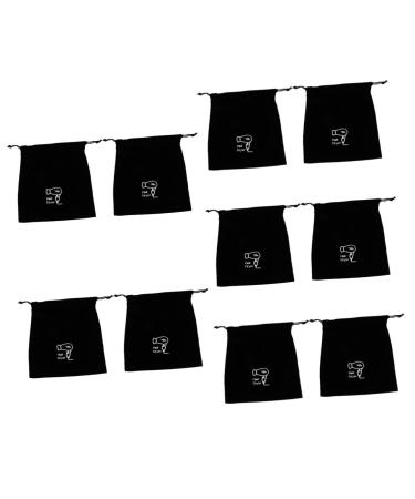 FOMIYES 10 Pcs Velvet Bag Hair Dryer Bag Hair Dryer Travel Pouch Hairdryer Bag Hair Tools Travel Bag Flannel 30.00X26.00X0.50CMx5pcs Blackx5pcs