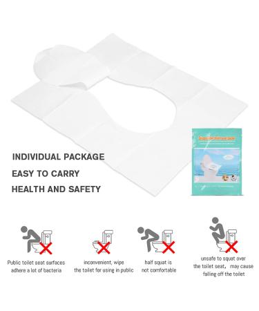 Disposable Toilet Seat Covers - 50-Pack Flushable Paper Covers for Adults & Kids - Biodegradable & Travel-Friendly - Ideal for Public Restrooms, Airplane & Camping - Buy Online on GoSupps.com