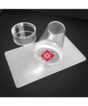 HJ-NAT074-2 French Silicone Nail Art Stamp Set - 2-Piece Transparent Template for Manicure & Scrapbooking - Buy Online on GoSupps.com