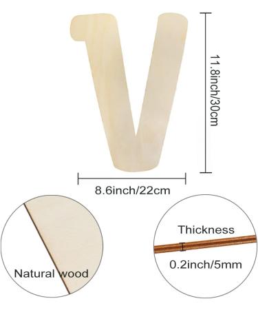 30cm Large Wooden Letter V for Crafts & Decor - 5mm Thick Unfinished MDF - Nursery Wall Hanging Art & Sign Board - Buy Online on GoSupps.com