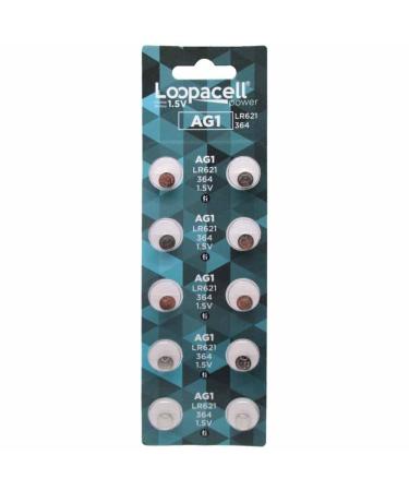 10 Pack AG1 Alkaline Watch Batteries - SR621 SR621SW 364 164