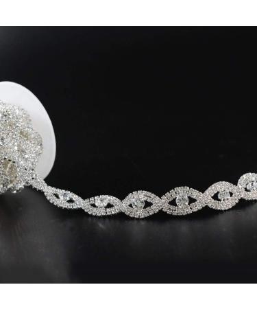 Jerler 1 Yard Crystal 2mm Rhinestone Trim Chain Applique for Sewing Crafts - Elegant DIY Wedding Party Decoration - Buy Online on GoSupps.com