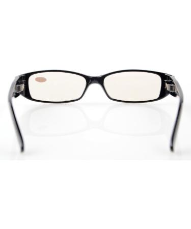 Stylish Computer Glasses for Women - Blue Light Filter Eyeglasses with Crystals | Black 0.0x - Buy Online on GoSupps.com