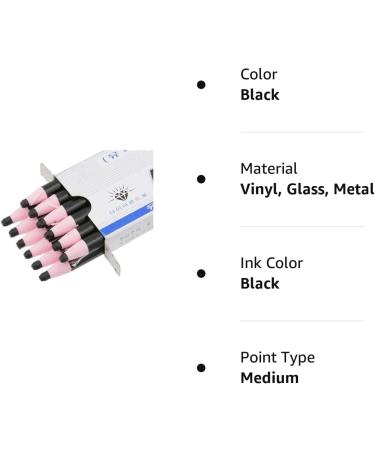 Diamond Peel-Off China Markers/Grease Pencils for Glass, Cellophane, Vinyl, Metal, Etc. - 12 Pencils (Black) - Buy Online on GoSupps.com