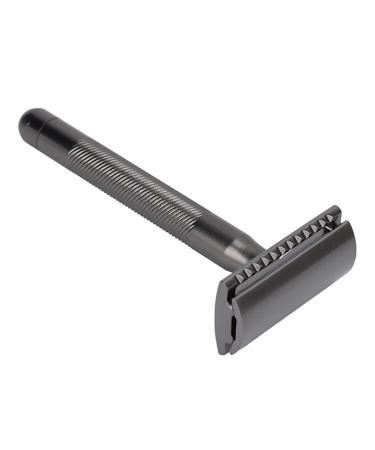 Double Edge Safety Razor for Men - Portable Zinc Alloy Brass Handle Shaving Razor | Perfect Birthday Gift | Home Salon Essential (Black) - Buy Online on GoSupps.com