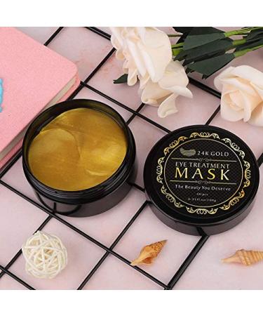24K Gold Collagen Eye Masks - 60pcs Anti-Aging Eye Patch & Warm Air Brush for Short Hair - Reduce Swelling & Revitalize Skin - Buy Online on GoSupps.com