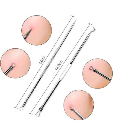 U-K Newest Dual Heads Acne Needle Blackhead Blemish Squeeze Pimple Extractor Remover Spot Cleaner Beauty Skin Care Tool 4pcs/set - Buy Online on GoSupps.com
