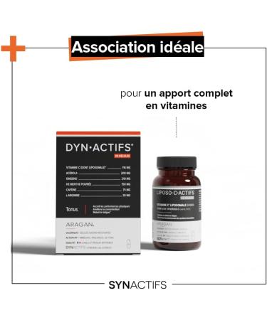ARAGAN - Synactives - Dynactives - Anti-Fatigue Food Supplement - Ginseng Acerola Caffeine Vitamin C and Peppermint - 30 capsules - 15 days to 1 month taken - Made in France - Buy Online on GoSupps.com
