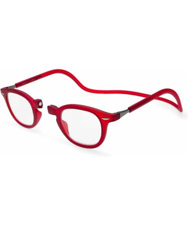 Contacta Lock Reading Glasses for Men & Women - Magnetic Adjustable Red +3.00 Diopters - Includes Glasses Holder - Buy Online on GoSupps.com