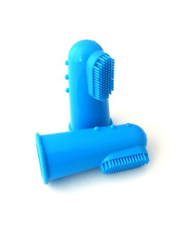 FEDBNET Handle Toothbrushes for Pets 1PCS Pet Finger Silicone Toothbrush Pet Finger Toothbrush Safe Non-toxic Pet Cleaning Supplies for Dogs Cats Most Pets Blue 2.5x5.4cm