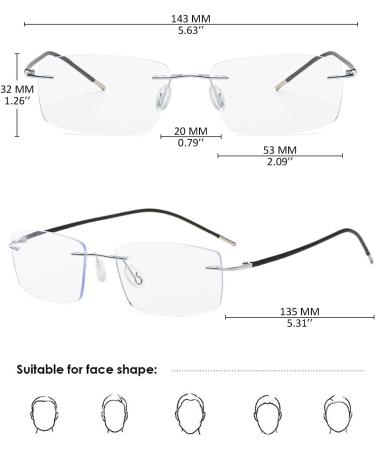 Koosufa Borderless Varifocal Reading Glasses - Progressive Multifocus Anti-Blue Light Frameless Design for Men & Women - Titanium Alloy - Shop Internationally - Buy Online on GoSupps.com