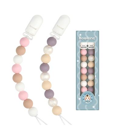 Kowlone Dummy Clips Boys Girls Silicone Soother Pacifier Chain Teething Holder for Baby Unisex Newborn Dummies