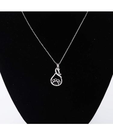 Dog Paw Necklace Dog Mom Gift Puppy Dog Cat Pet Paw Print Pendent Necklace Dog Remembrance Pet Loss Memorial Gift for Dog Mom Cat Mom footprint N - Buy Online on GoSupps.com