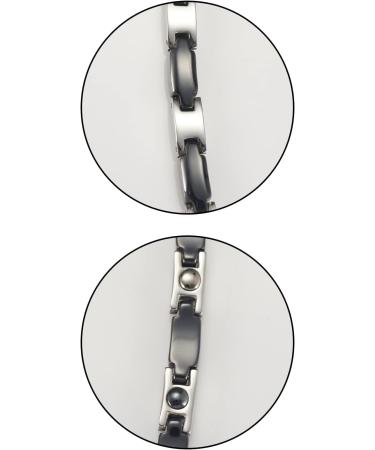 ENERCOPPEX 316L Stainless Steel & Ceramics Magnet Therapy Necklace for Arthritis - 27 Metal Germanium Elements - Unisex Health Jewelry 54cm/21in - Buy Online on GoSupps.com