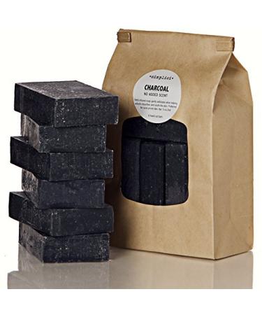 Simplici Activated Charcoal Unscented Bar Soap. Bulk 6 Pack. Palm Oil Free. With 15% Coconut Oil. Acne Eczema Psoriasis Safe. Body Wash For Oily Skin - Face Facial Hand. Black Lye Soap 4.5 oz Bars. - Buy Online on GoSupps.com