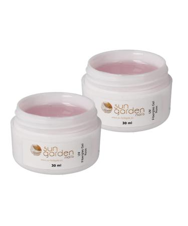 Sun Garden Nails 2x UV Fiberglass Gel rose-clear 30ml Premium Set Pink 30 ml (pack of 2)