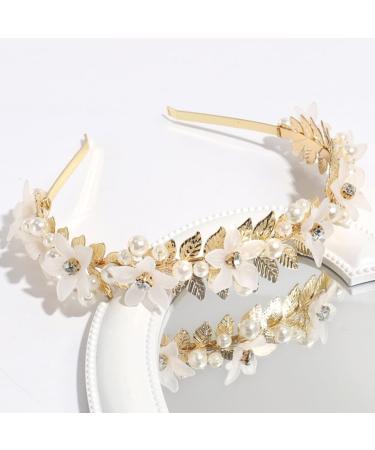 TQUXNGA Delicate Leaf Shape Hair Hoop Baroques Style Girl Woman Taking Photo Headbands Wedding Party Pearl Leaf Shape Headbands - Buy Online on GoSupps.com