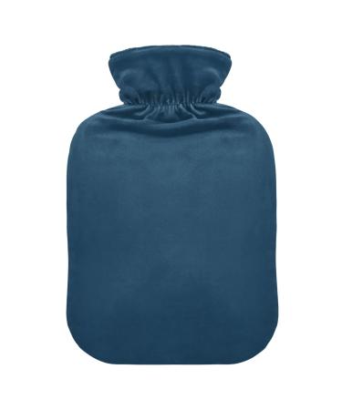 Navy Blue Hot Water Bottle with Cover Hot Water Bottles for Pain Relief Water Heating Pad Heating Bag for Pregnant Women 1L