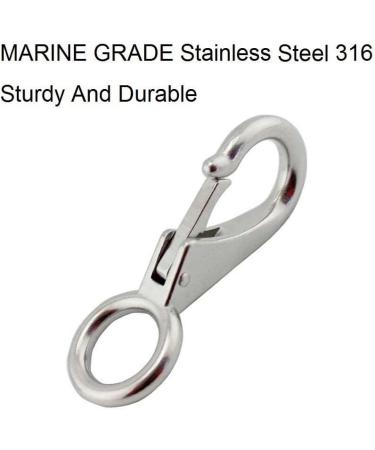 Stainless Steel 316 Mini Fixed Spring Snap Leash Hook with Quick Release - Marine Boat Rigging Hardware (83mm) - Buy Online on GoSupps.com