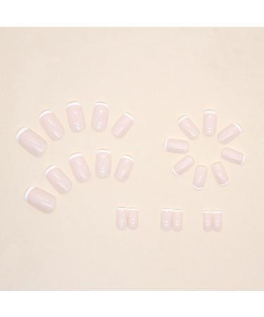 JUSTOTRY 24 Pcs French Press Medium Milky False Nails with Nail Glue - Glossy Square Fake Nails for Women and Teens - Buy Online on GoSupps.com