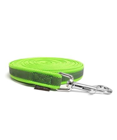 Mystique Rubberized towline 20mm with hand loop standard carabiner neon green 15m 15m neon green
