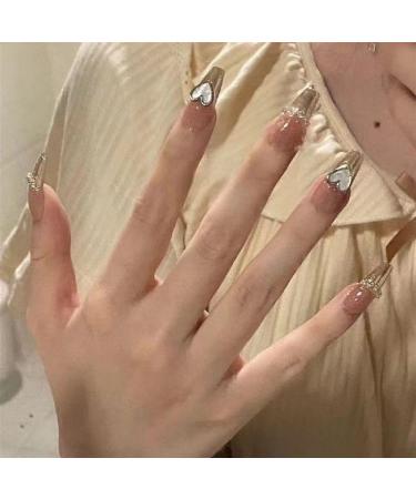 Temperament Enhancement Nail Patch Hand-Worn Nail Medium and Long Nail Light Luxury Love Online Celebrity high Sense Detachable Fake Nails Piece (10-Piece Pack) (Size : M) - Buy Online on GoSupps.com