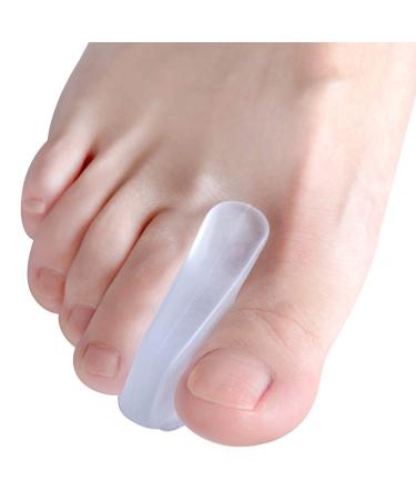 Welnove Toe Separators for Bunions - Gel Overlapping Toe Spacers - Flared Design Silica Gel Toe Straighteners Bunion Corrector for Pain Relief Prevent Corns - (6 Pack of Large Size+4 Pack of Small) White-10 Toe Spacer