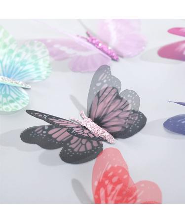 Glitter Butterfly Hair Clips - 12 Pack 3D Sparkle Hair Accessories for Girls & Women | International Shipping Available - Buy Online on GoSupps.com