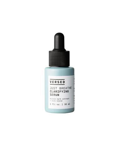 Versed Just Breathe Clarifying Facial Serum - Blend of Antioxidants  Niacinamide  White Willow and Zinc Helps Reduce Blemishes  Decongest Pores and Soothe Redness - Vegan Acne Serum (1 fl oz)