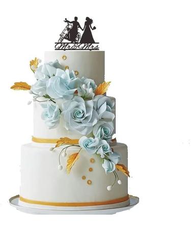Motorcycle Wedding Cake Topper Bride and Groom with Motorbike Cake Topper Funny Motorcycle Couple Cake Topper for Wedding/Engagement/Bridal Shower Party Decoration - Buy Online on GoSupps.com