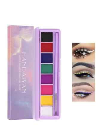 Beteligir Water Activated Eyeliner Palette, Shiny UV Eyeliner, Long Lasting Waterproof Colorful Eyeliner, Matte Eyeliner, Water Based Face Makeup Paint Palette (02)