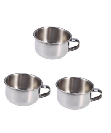 FRCOLOR 3 STK Shave Shaving cup of razor soap Refilling stainless steel bowl for shaving brush shaving razor cup shaver razor shell of stainless steel soap bowl man as shown x 3 pieces mediumx3pcs
