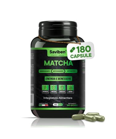 Saviben Japanese Matcha Green Tea Supplement 180 Capsules for Keto Diet Ultra Powerful Natural Slimming Matcha Tea Antioxidant Energy