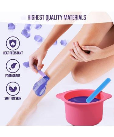 Silicone Wax Pot Insert Kit | Reuseable Liner & Spatulas | Hair Removal for Face & Underarms | Pink Blue - Buy Online on GoSupps.com