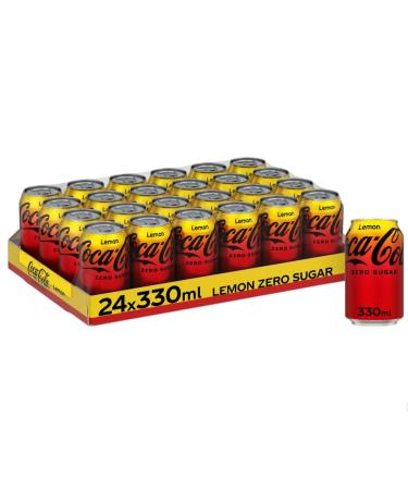 Coke Zero No Sugar Lemon Flavour 330ml Cans (24 Cans x 330ml) Lemon 24 Cans x 330ml