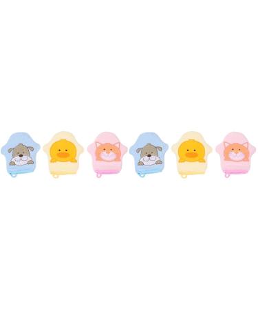 FOMIYES 6 Pcs Scrub Gloves Shower Loofah Glove Loofah Sponge Resistant Scrubber Gloves Shower Puff Exfoliating Bath Sponge Children Exfoliating Mittens Cotton Shower Supplies Body Baby