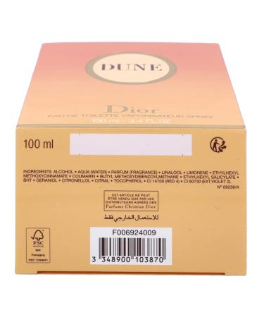 Dior Dune Eau De Toilette For Women 3.4 Ounce Fresh 3.4 Fl Oz (Pack of 1) - Buy Online on GoSupps.com