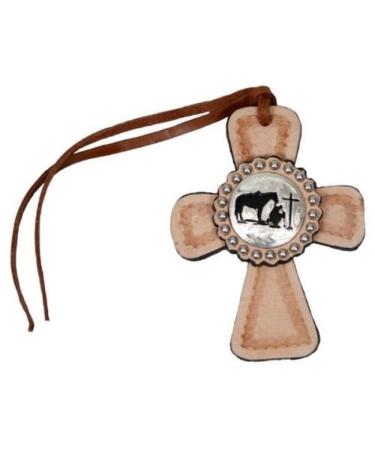 Concho Barrel Racing Rodeo Saddle Speed Cross Tie On Cowgirl Leather Bling Bling (Praying Cowboy)