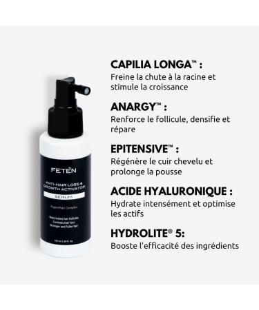 FETEN Set Antichute Homme avec Shampooing 400ml et S rum Spray 100ml Traitement Anti Chute Cheveux Fortifiant Repousse Rapide Lotion Activateur Croissance Hair Growth Cuir Chevelu Peptides Set Serum + Shampooing - Buy Online on GoSupps.com