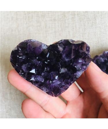 Natural Crystal Rough Natural Crystal Uruguay Amethyst Quartz Crystal Heart Cluster Specimen 1pc yuebang 5cm - Buy Online on GoSupps.com