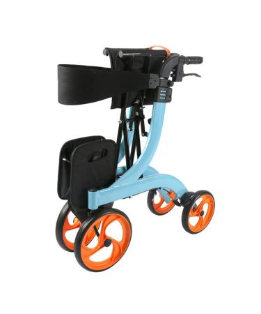 Walker Comfort Grips and Thickness backrest Foldable Walker for Seniors Million Front Wheel with Brake Rear Wheel Good Times