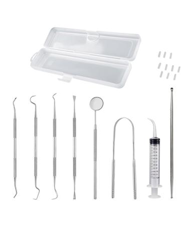 Airgoesin Tonsil Stone Removal Tool with 10 Soft Silicone Tips - Plaque Remover for Teeth - Tongue Scraper - Oral Irrigator - Dental Cleaning Oral Teeth Cleaning Tools Hygiene Kit - 10 Pieces