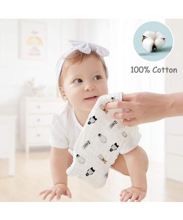 Caiery 10pcs Baby Muslin Washcloths - Soft Face Towels for Newborns | Sensitive Skin Baby Washcloth Set - Shower Gift | 11.5x11.5 inch (29x29cm) Multicolor - Buy Online on GoSupps.com