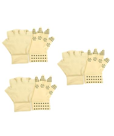 Healvian 3 Pairs non-slip silicone mitts Magnetic Fitness Gloves riding magnetic elastic Biking gloves fitness protection tendonitis gloves gloves anti gloves