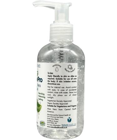 Aloe Pro Pure Vegan Aloe Vera Gel 200ml - Natural Cooling Moisturising and Soothing in Dispenser Bottle (1) - Buy Online on GoSupps.com