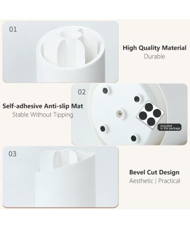 Lebenrich Rotating Makeup Brush Holder Organizer with Lid - Dustproof Clear Acrylic Container for Vanity and Bathroom Storage - Buy Online on GoSupps.com